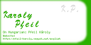 karoly pfeil business card